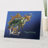 Sea Turtle Green Blue Karte (Vorderseite)