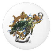 Sea Turtle Green Blue Keramikknauf (Vorderseite)