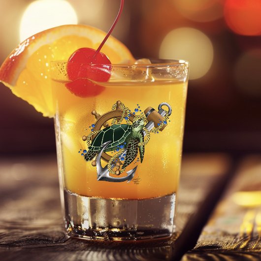 Sea Turtle Green Blue Schnapsglas