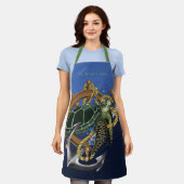 Sea Turtle Green Blue Schürze (Getragen)
