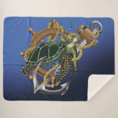 Sea Turtle Green Blue Sherpadecke (Vorderseite (Horizontal))