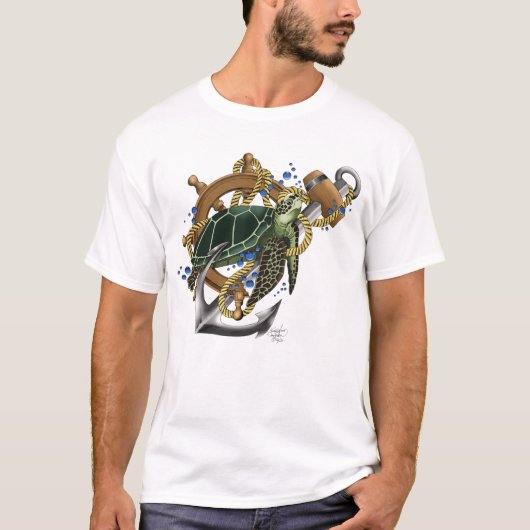 Sea Turtle Green Blue T-Shirt (Vorderseite)