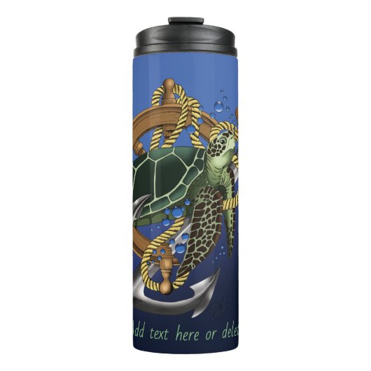 Sea Turtle Green Blue Thermosbecher (Vorderseite)