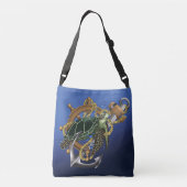 Sea Turtle Green Blue Tragetaschen Mit Langen Trägern (Rückseite)