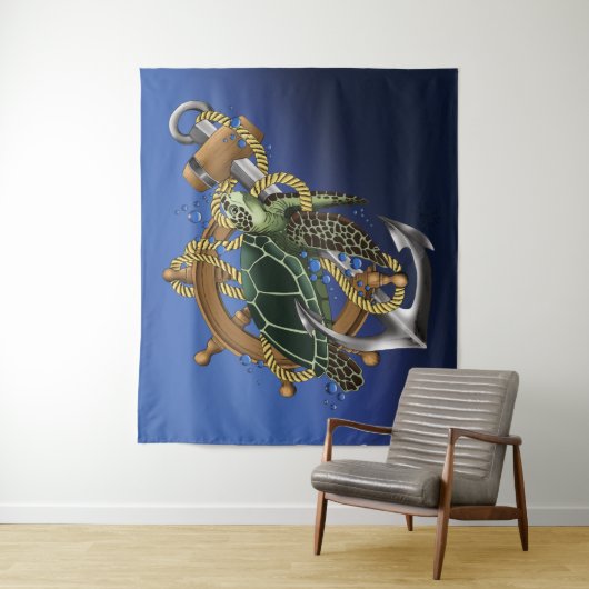 Sea Turtle Green Blue Wandteppich (Beispiel)