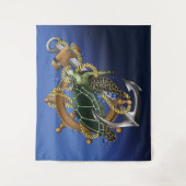 Sea Turtle Green Blue Wandteppich (Vorderseite)