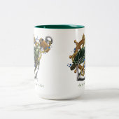 Sea Turtle Green Blue Zweifarbige Tasse (Mittel)