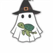 Sea Turtle Halloween Ghost Witch Hat Animal Lovers Aufkleber (Vorderseite)