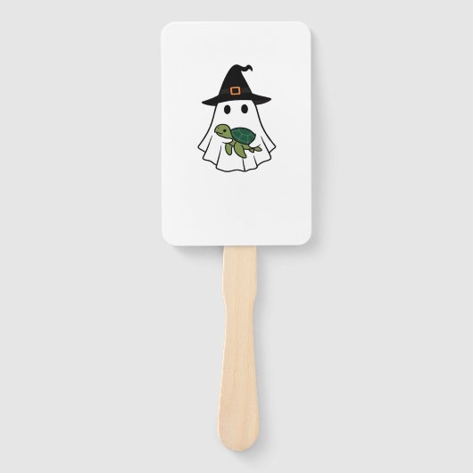 Sea Turtle Halloween Ghost Witch Hat Animal Lovers Fächer (Vorderseite)