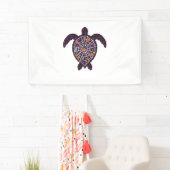 Sea Turtle Halloween Spider-web Pumpkin Ghost Hall Banner (Insitu)