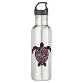 Sea Turtle Halloween Spider-web Pumpkin Ghost Hall Edelstahlflasche (Vorderseite)