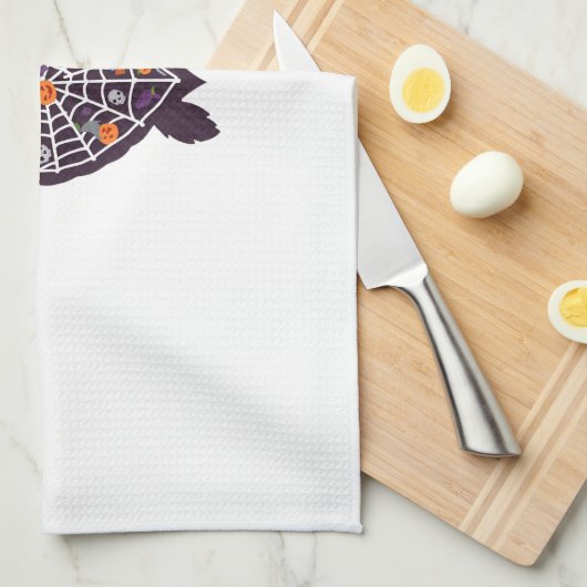 Sea Turtle Halloween Spider-web Pumpkin Ghost Hall Geschirrtuch (Viertel Falte)