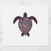 Sea Turtle Halloween Spider-web Pumpkin Ghost Hall Schaumweinetikett (Einzelnes Label)