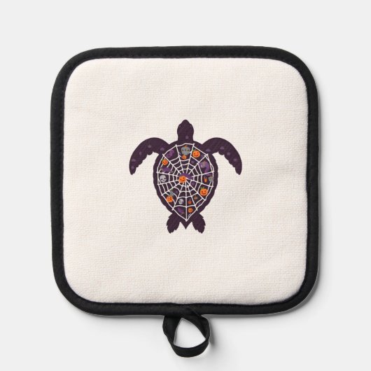 Sea Turtle Halloween Spider-web Pumpkin Ghost Hall Topflappen (Vorderseite)