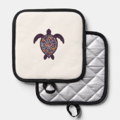 Sea Turtle Halloween Spider-web Pumpkin Ghost Hall Topflappen (Vorderseite/Rückseite)