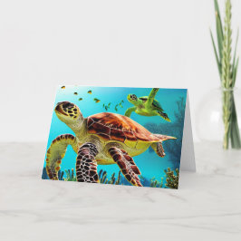 Sea Turtle Happy Birthday Dankeskarte