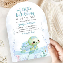 Sea Turtle Hatchling Baby Shower Boy Blue Arch