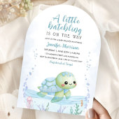 Sea Turtle Hatchling Baby Shower Boy Blue Arch Einladung