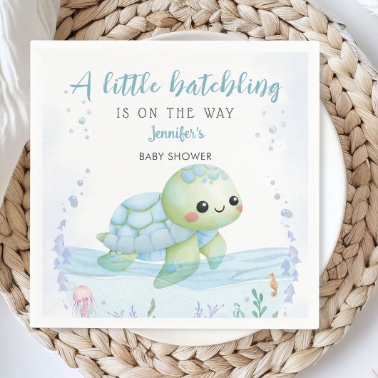 Sea Turtle Hatchling Boy Baby Shooting Paper Napki Serviette