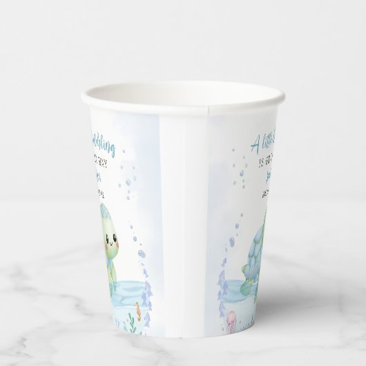 Sea Turtle Hatchling Boy Baby Shooting Paper Pappbecher (Rechts)