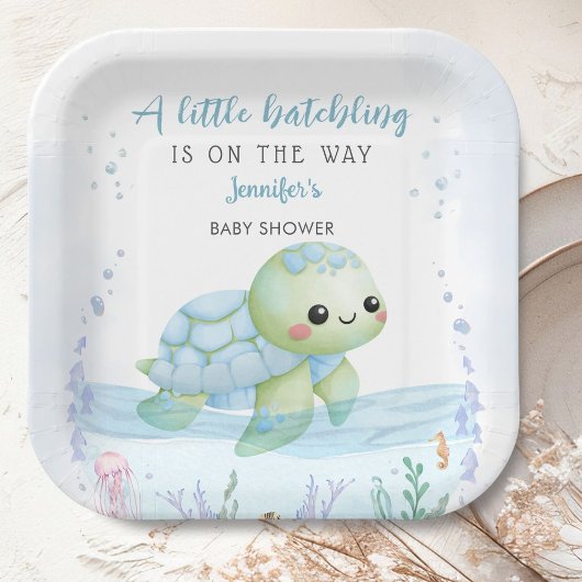 Sea Turtle Hatchling Boy Baby Shooting Paper Pappteller
