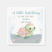 Sea Turtle Hatchling Girl Baby Shooting Paper Napk Serviette (Vorderseite)
