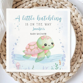 Sea Turtle Hatchling Girl Baby Shooting Paper Napk Serviette