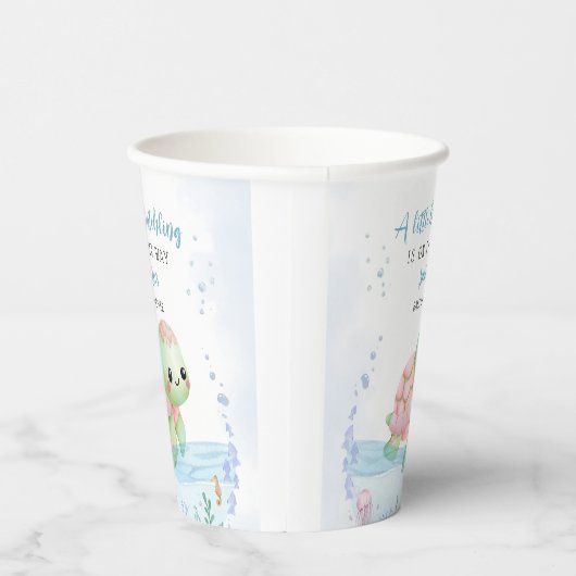 Sea Turtle Hatchling Girl Shooting Paper Pappbecher (Rechts)