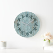 Sea Turtle Hatchling Holz Muster Wall Clock Große Wanduhr (Zuhause)