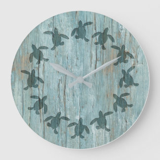 Sea Turtle Hatchling Holz Muster Wall Clock Große Wanduhr