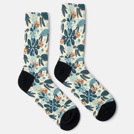 Sea Turtle Hawaiian Beach Vibes Socken (Rechts)