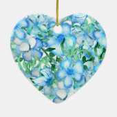 Sea Turtle Heart, Monogram Christmas Keramik Ornament (Hinten)