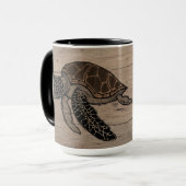 Sea Turtle & Hibiskus Tasse 15oz (Vorderseite Links)
