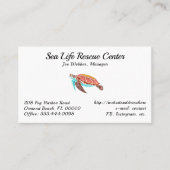 Sea Turtle Illustriert White Business Cards Visitenkarte (Vorderseite)