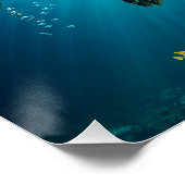 Sea Turtle in Tropical Paradise Poster (Ecke)