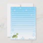 Sea Turtle Kid's Niedliche Flachstandskarte Dankeskarte (Rückseite)