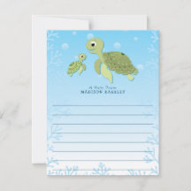 Sea Turtle Kid's Niedliche Flachstandskarte