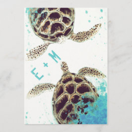 © Sea Turtle Liebe Aquarium Einladung Hochzeit