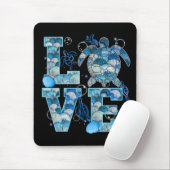 Sea Turtle Liebe Shirt Ocean Beach Tierfreunde Mousepad (Mit Mouse)