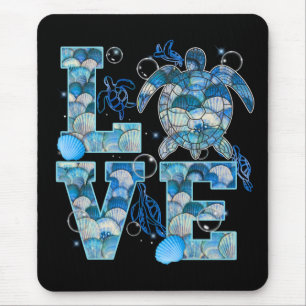 Sea Turtle Liebe Shirt Ocean Beach Tierfreunde Mousepad