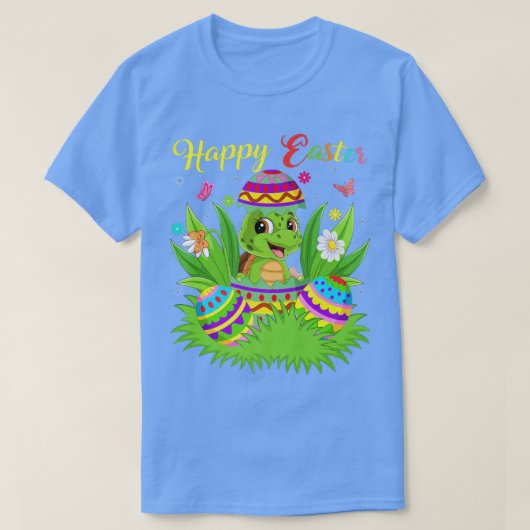 Sea Turtle Lover Floral Easter Ei Funny Sea Turtl T-Shirt (Design vorne)