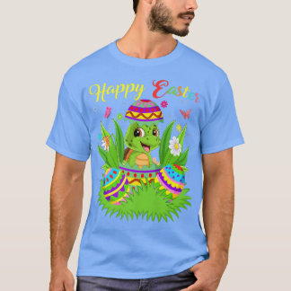 Sea Turtle Lover Floral Easter Ei Funny Sea Turtl T-Shirt
