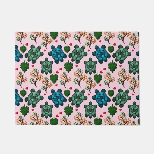 Sea Turtle Lover Gift, Cute Turtle Pattern, Marine Fußmatte (Vorderseite)