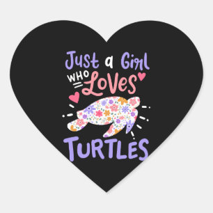 Sea Turtle Lover Herz-Aufkleber