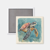 Sea Turtle Magnet (Vorderseite/Rückseite)