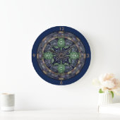 Sea Turtle Mandala Circle Pattern Illustration Große Wanduhr (Zuhause)