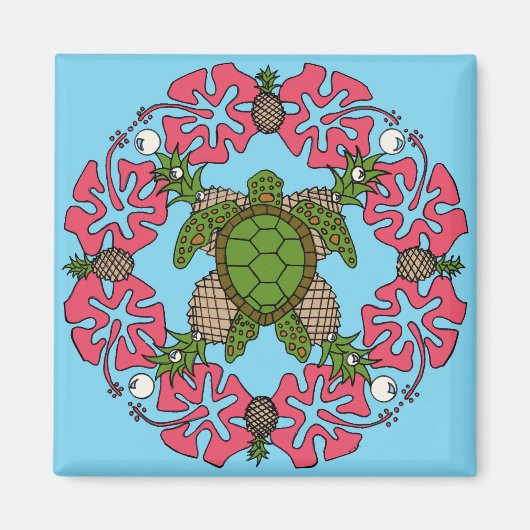 Sea Turtle Mandala-Magnet Magnet (Vorne)