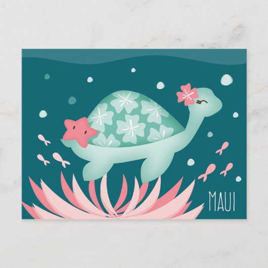 "Sea Turtle Maui" Postkarte (Vorderseite)