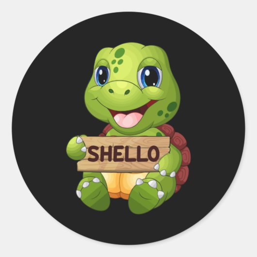 Sea Turtle Meereswelt Ocean Turtles Animal Gift Id Runder Aufkleber (Vorderseite)