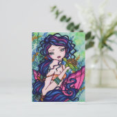 Sea Turtle Mermaid Fantasy Seefahrt Postkarte (Stehend Vorderseite)